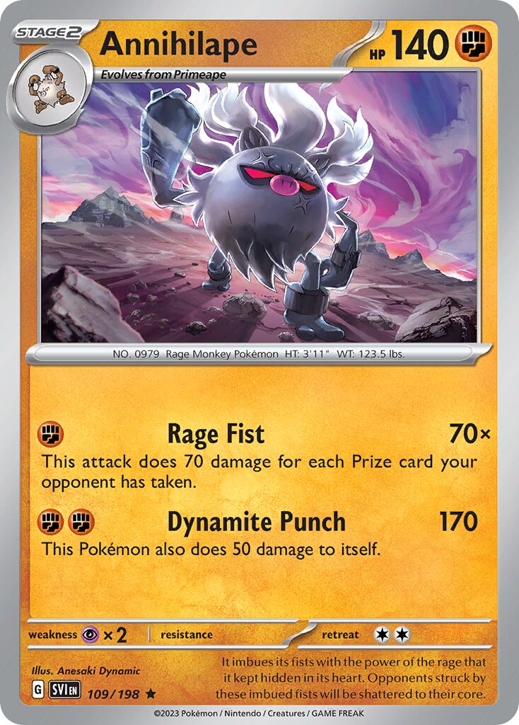 Annihilape 109/198 — Scarlet & Violet (English Pokémon TCG card)