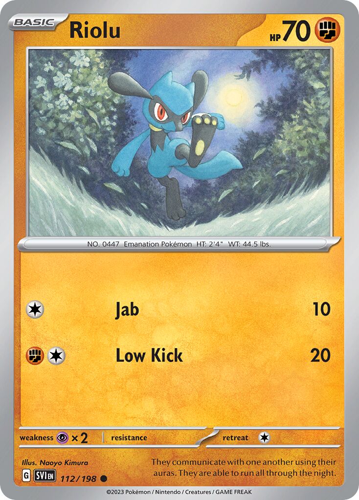 Riolu 112/198 — Scarlet & Violet (English Pokémon TCG card)