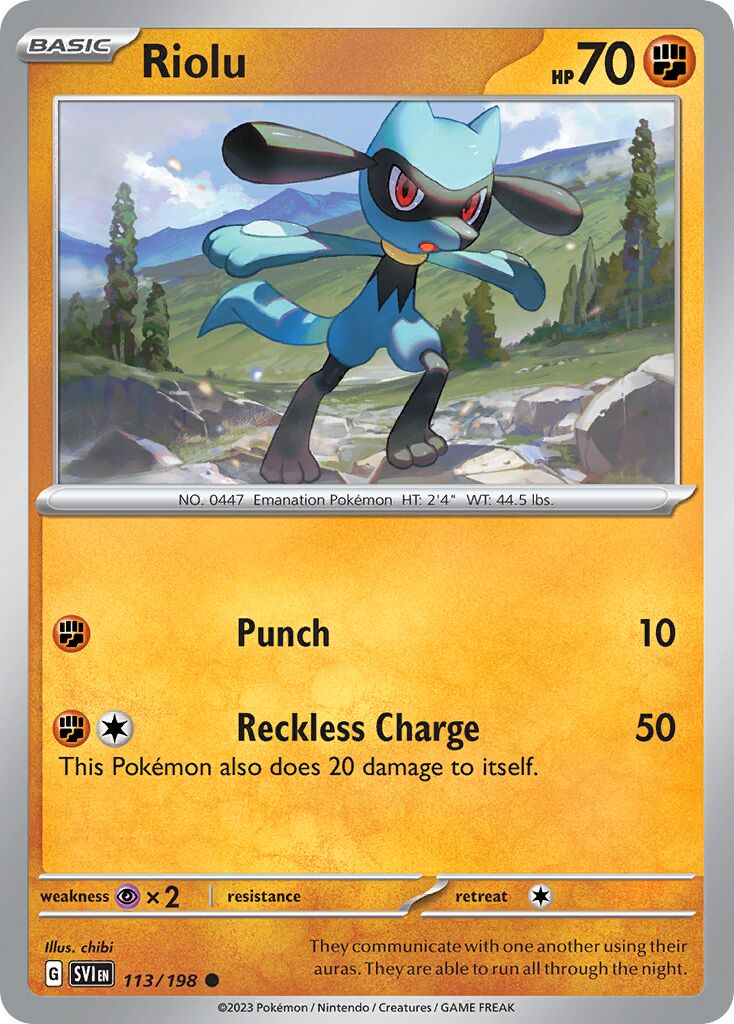 Riolu 113/198 — Scarlet & Violet (English Pokémon TCG card)
