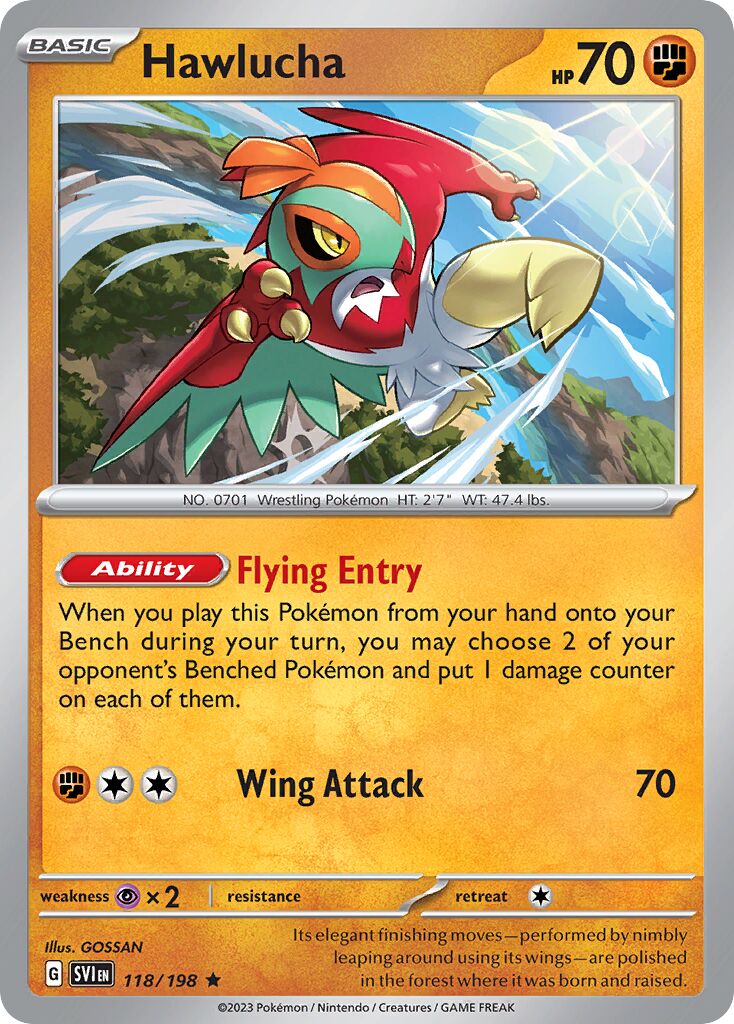 Hawlucha 118/198 — Scarlet & Violet (English Pokémon TCG card)