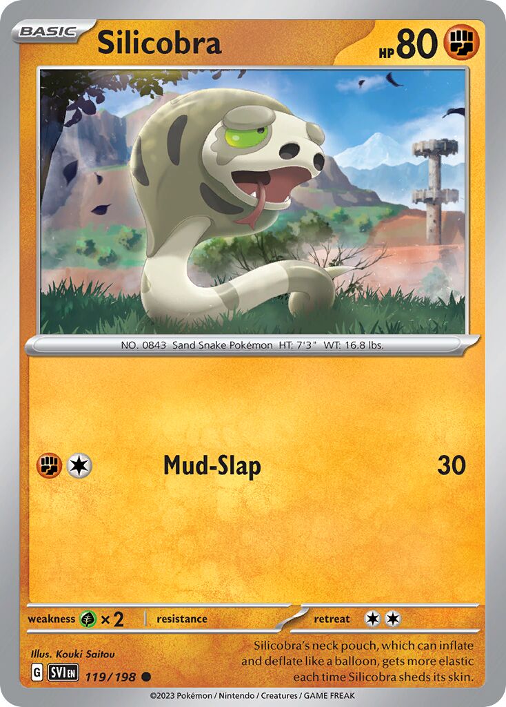Silicobra 119/198 — Scarlet & Violet (English Pokémon TCG card)