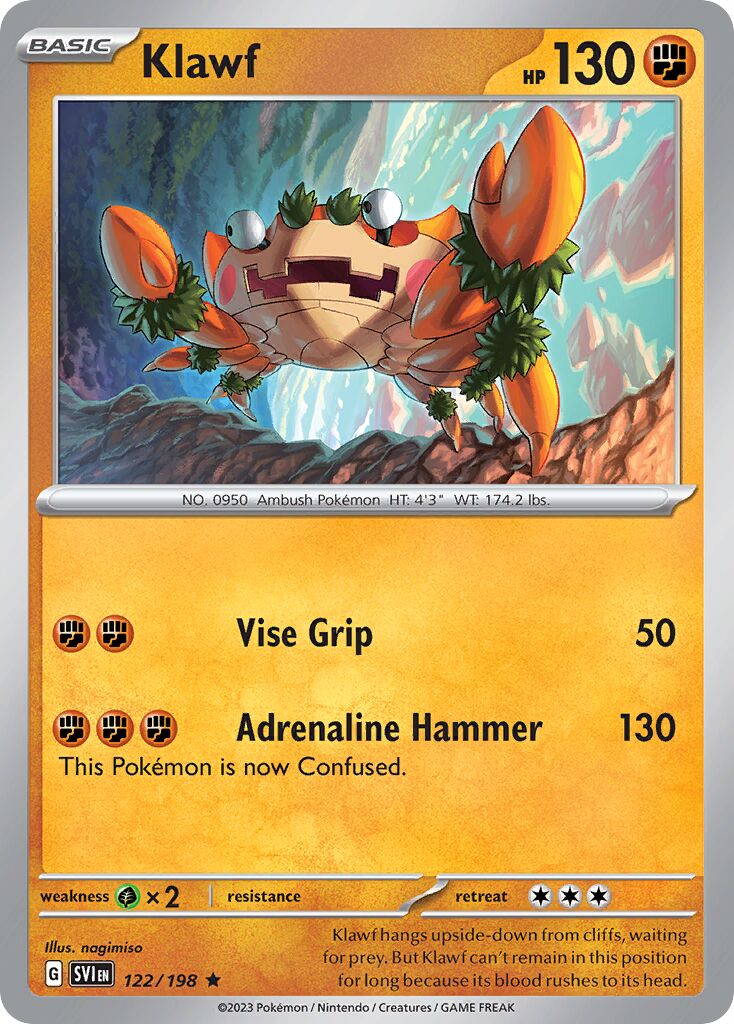 Klawf 122/198 — Scarlet & Violet (English Pokémon TCG card)