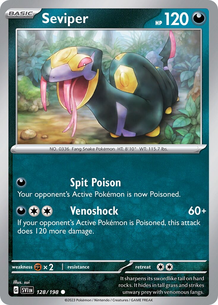 Seviper 128/198 — Scarlet & Violet (English Pokémon TCG card)