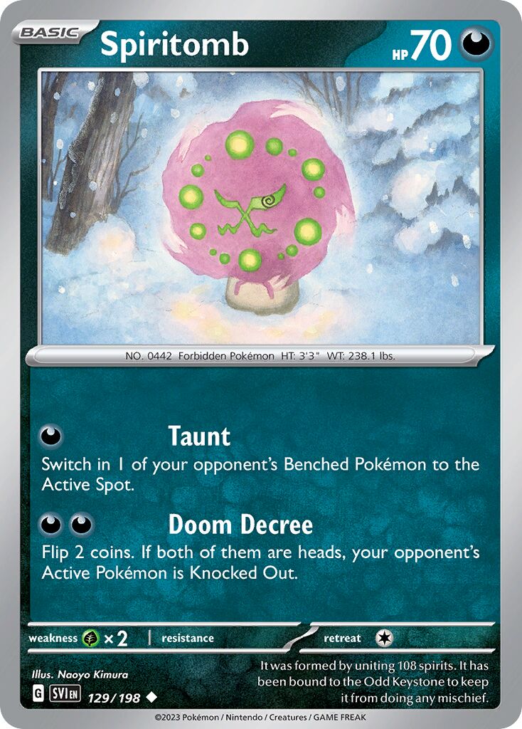 Spiritomb 129/198 — Scarlet & Violet (English Pokémon TCG card)