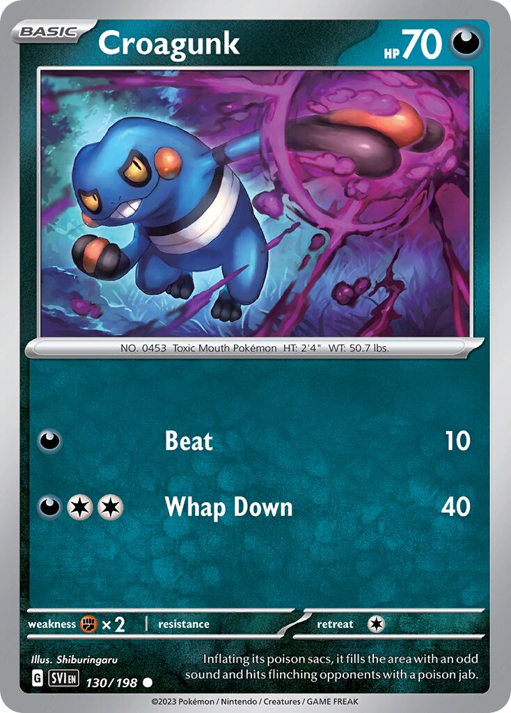 Croagunk 130/198 — Scarlet & Violet (English Pokémon TCG card)