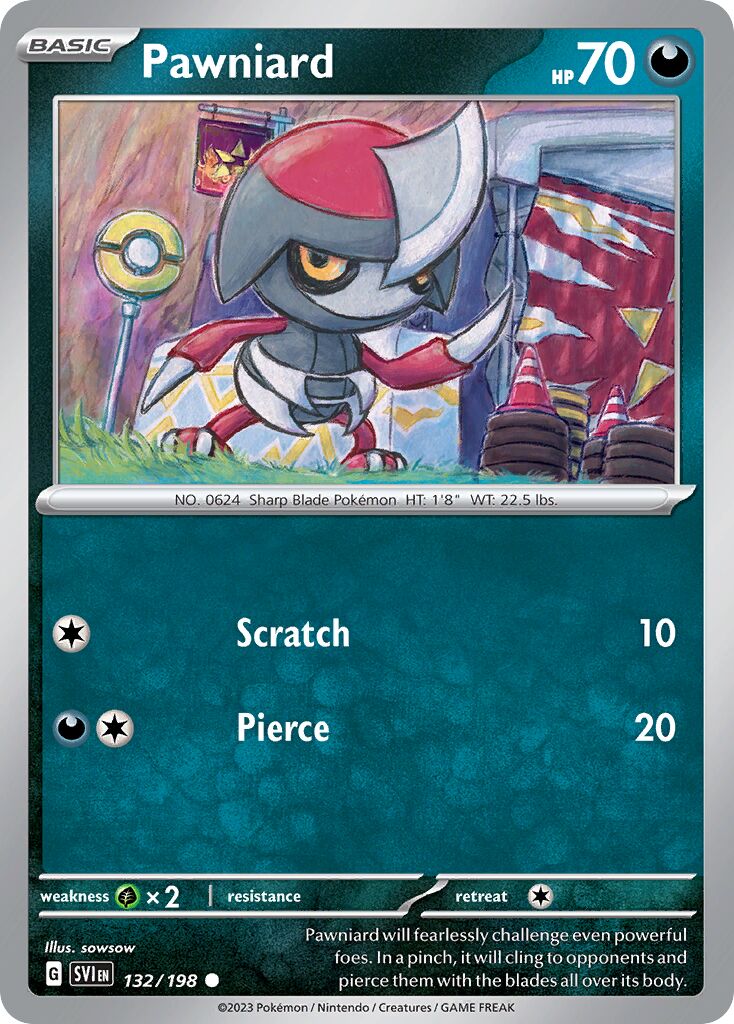 Pawniard 132/198 — Scarlet & Violet (English Pokémon TCG card)