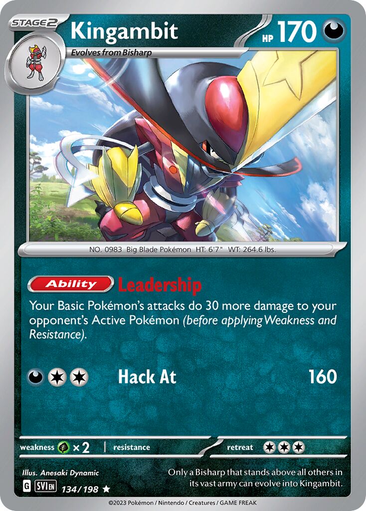 Kingambit 134/198 — Scarlet & Violet (English Pokémon TCG card)