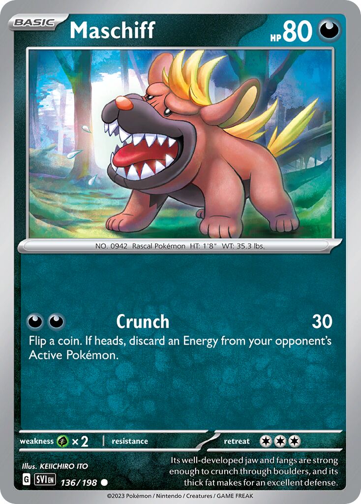 Maschiff 136/198 — Scarlet & Violet (English Pokémon TCG card)