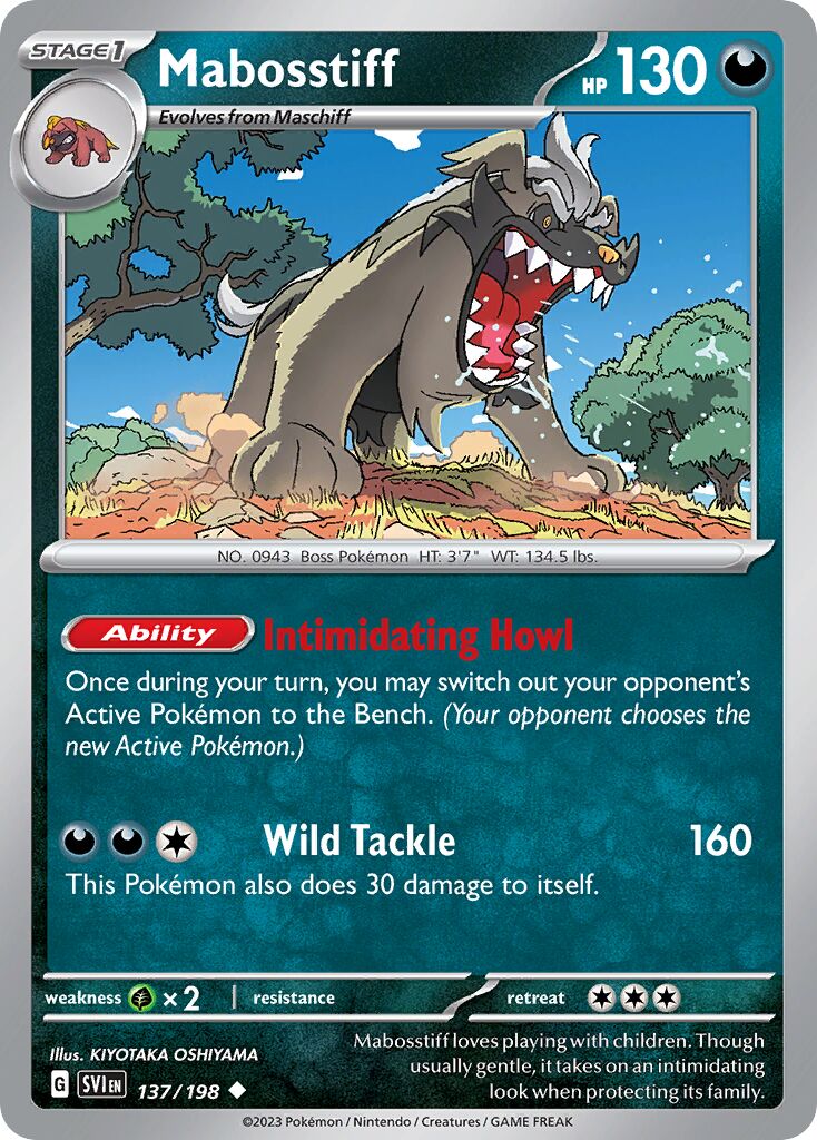 Mabosstiff 137/198 — Scarlet & Violet (English Pokémon TCG card)