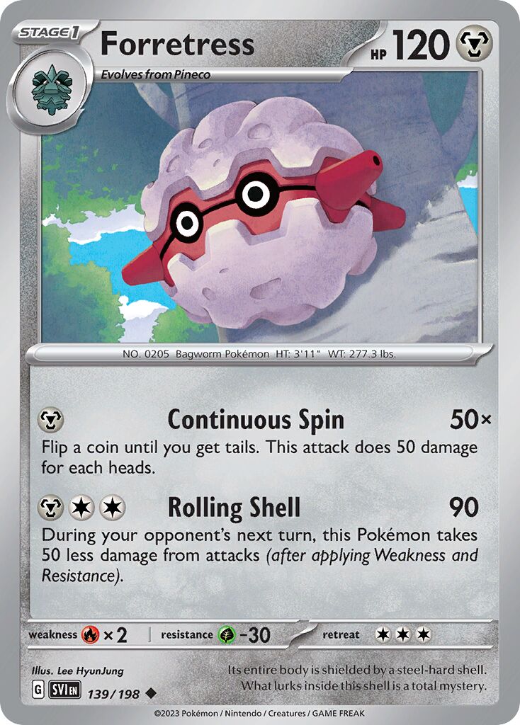 Forretress 139/198 — Scarlet & Violet (English Pokémon TCG card)