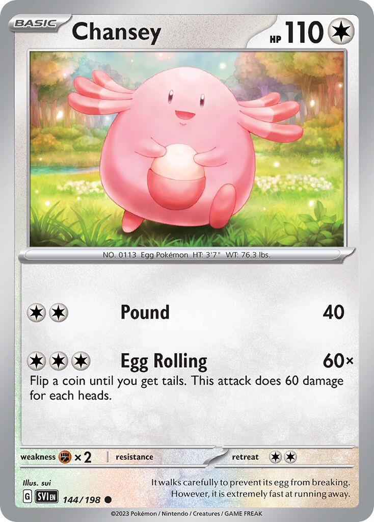 Chansey 144/198 — Scarlet & Violet (English Pokémon TCG card)