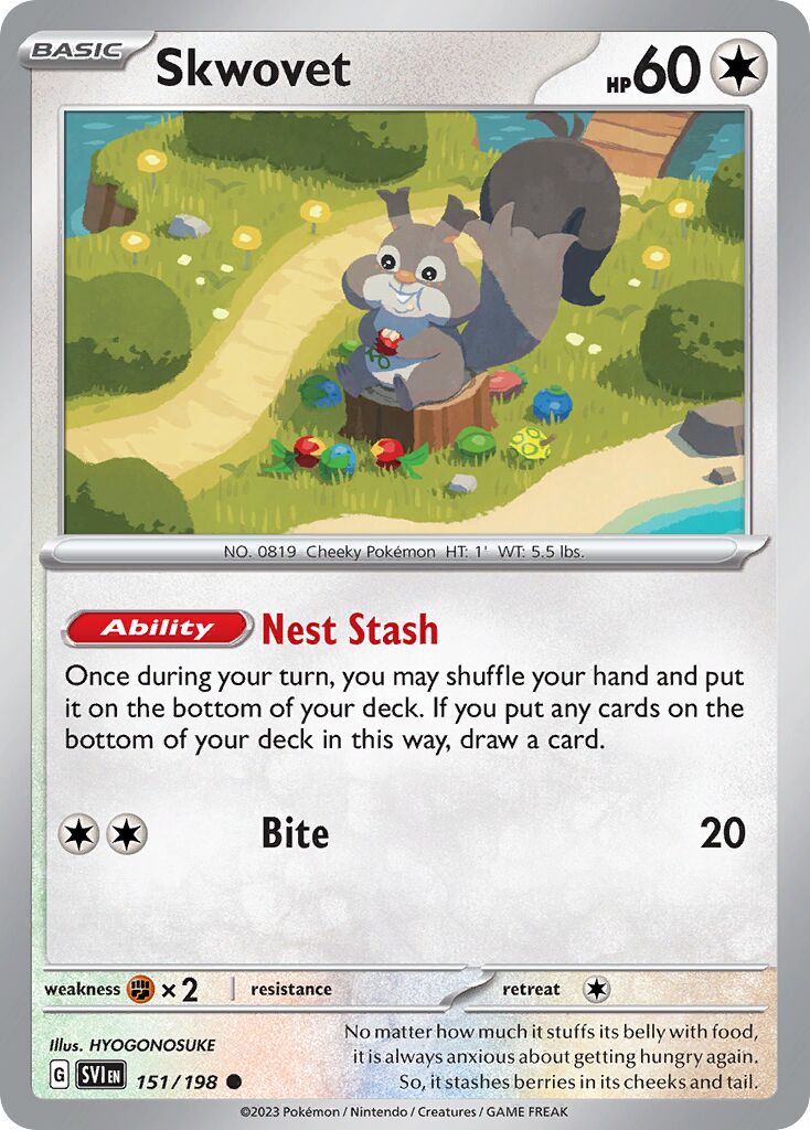 Skwovet 151/198 — Scarlet & Violet (English Pokémon TCG card)