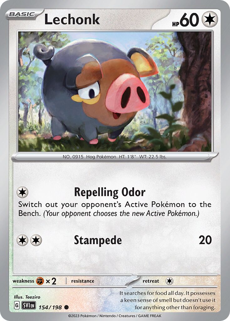 Lechonk 154/198 — Scarlet & Violet (English Pokémon TCG card)