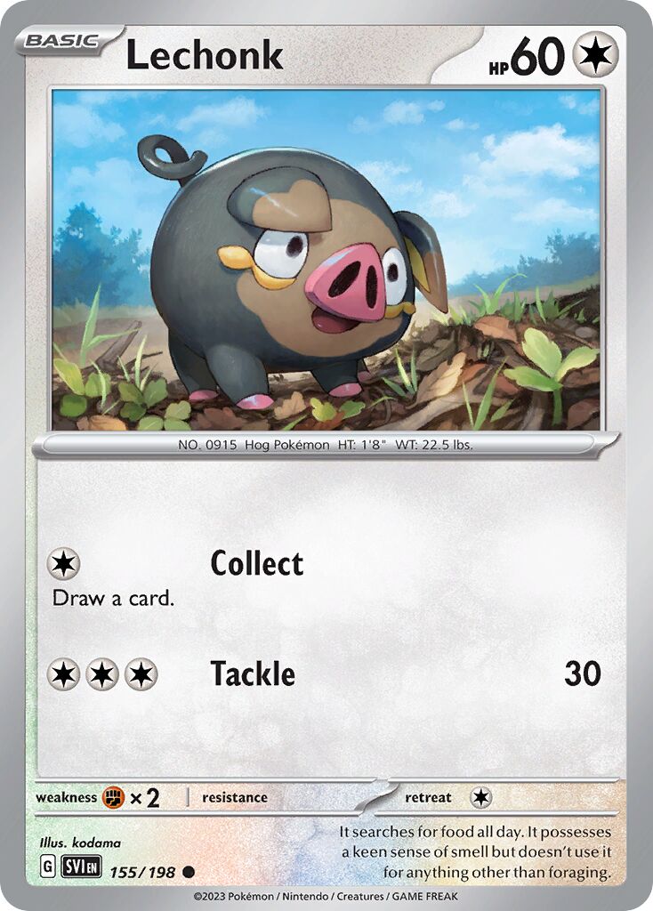 Lechonk 155/198 — Scarlet & Violet (English Pokémon TCG card)