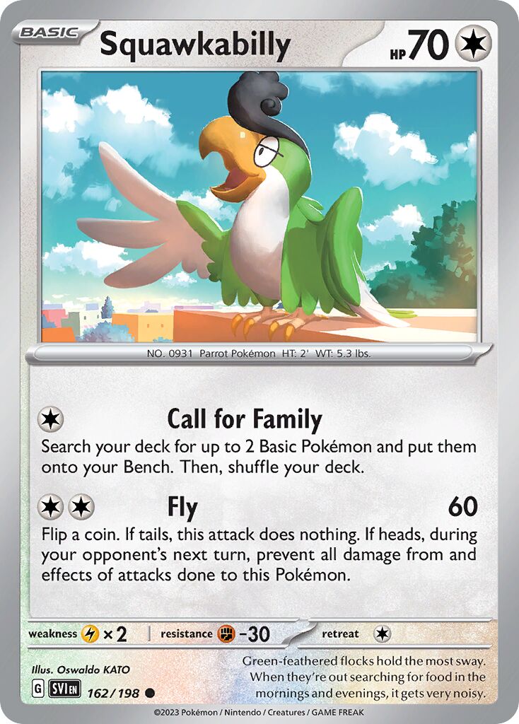 Squawkabilly 162/198 — Scarlet & Violet (English Pokémon TCG card)