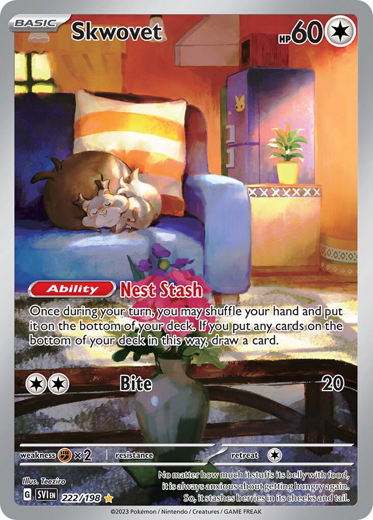 Skwovet 222/198 — Scarlet & Violet (English Pokémon TCG card)