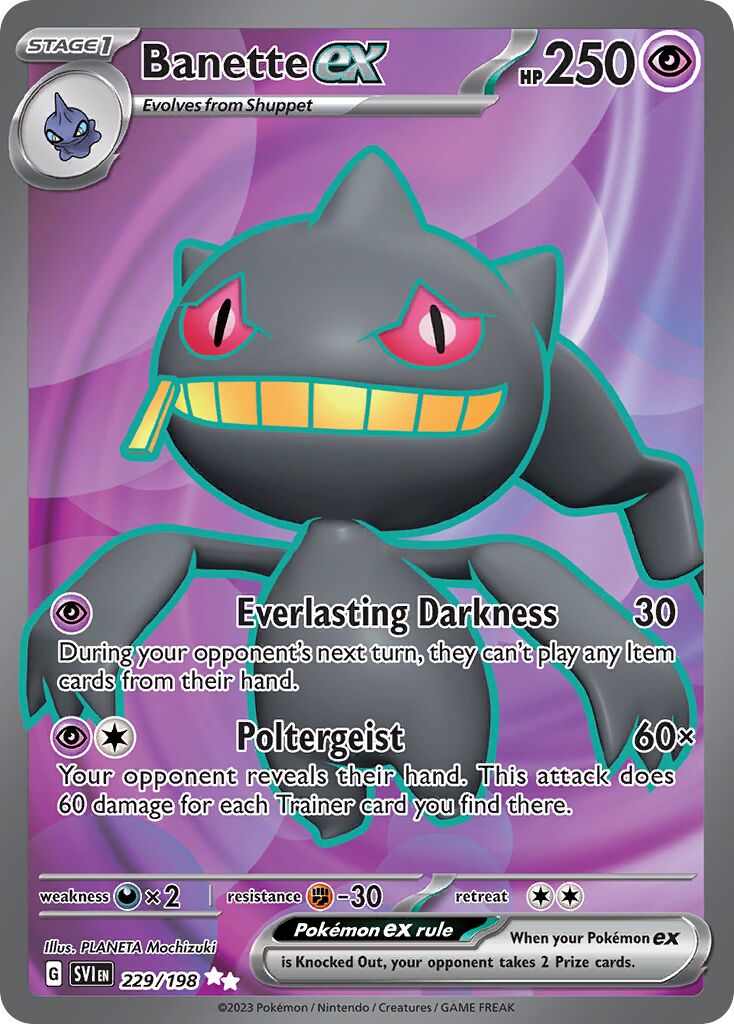 Banette ex 229/198 — Scarlet & Violet (English Pokémon TCG card)