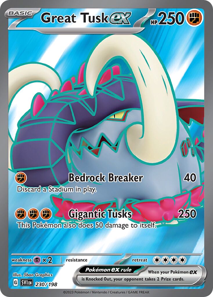 Great Tusk ex 230/198 — Scarlet & Violet (English Pokémon TCG card)