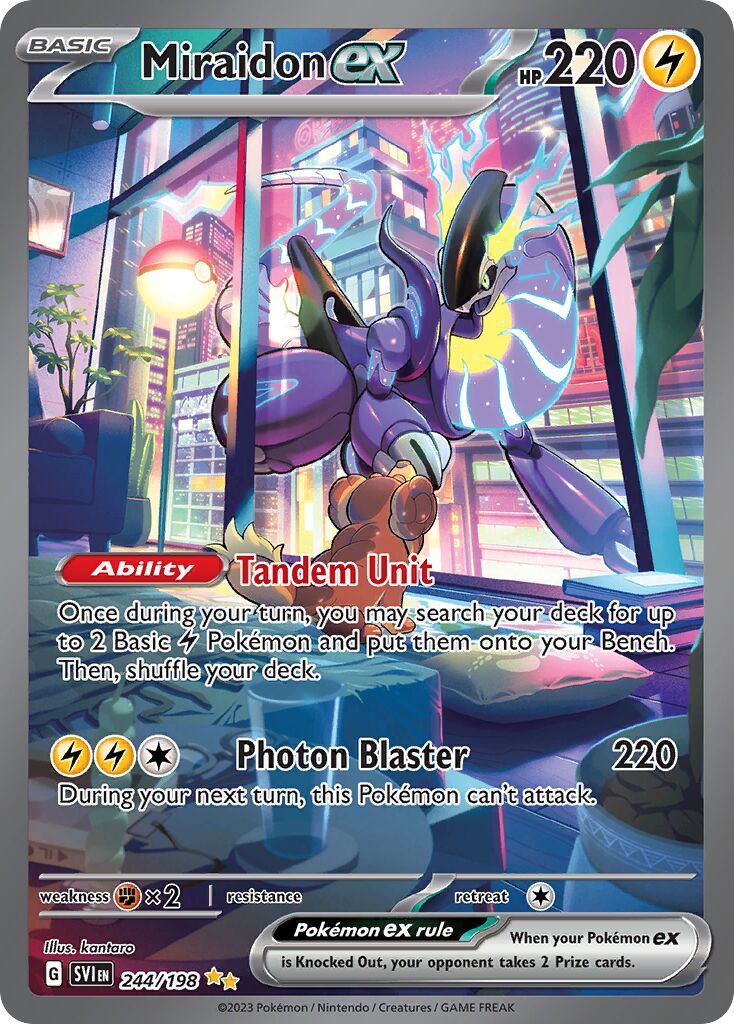 Miraidon ex 244/198 — Scarlet & Violet (English Pokémon TCG card)