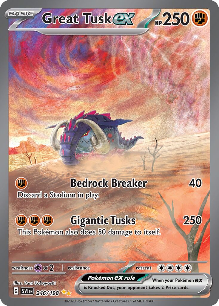 Great Tusk ex 246/198 — Scarlet & Violet (English Pokémon TCG card)