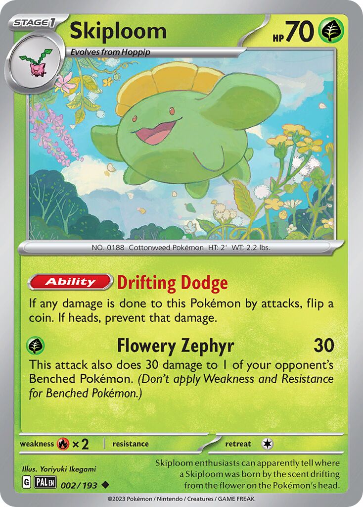 Skiploom 002/193 — Paldea Evolved (English Pokémon TCG card)