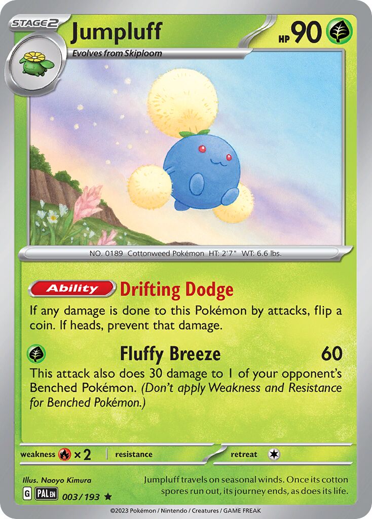 Jumpluff 003/193 — Paldea Evolved (English Pokémon TCG card)