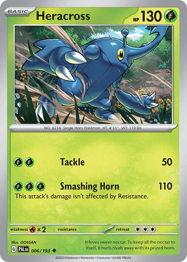 Heracross 006/193 — Paldea Evolved (English Pokémon TCG card)