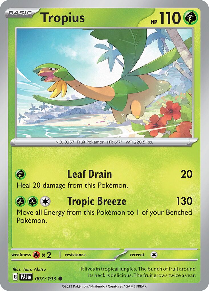 Tropius 007/193 — Paldea Evolved (English Pokémon TCG card)
