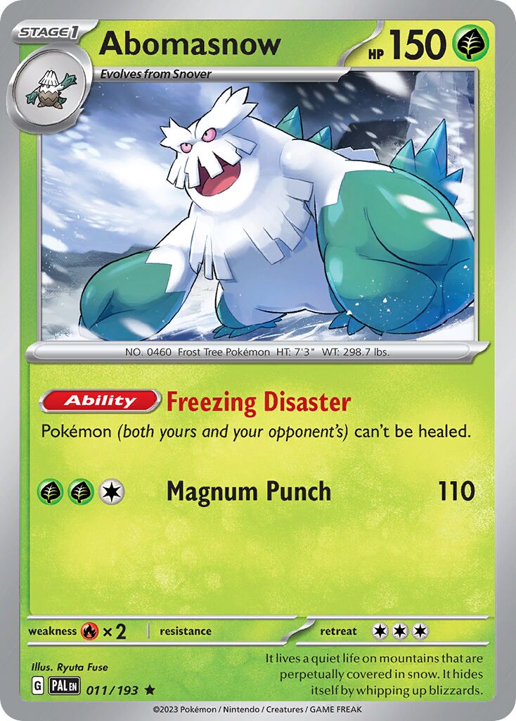 Abomasnow 011/193 — Paldea Evolved (English Pokémon TCG card)