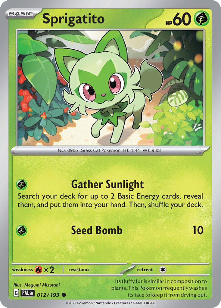 Sprigatito 012/193 — Paldea Evolved (English Pokémon TCG card)