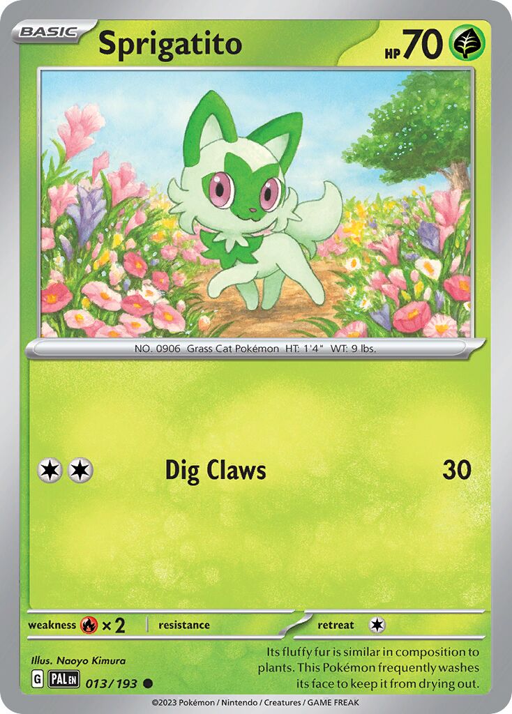Sprigatito 013/193 — Paldea Evolved (English Pokémon TCG card)