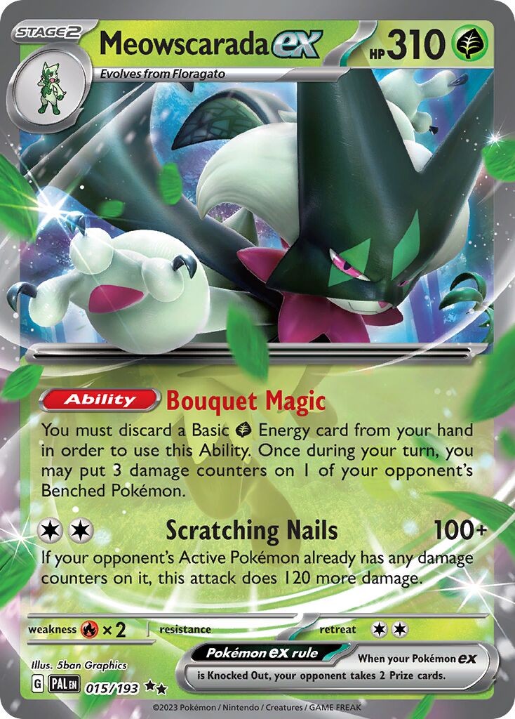 Meowscarada ex 015/193 — Paldea Evolved (English Pokémon TCG card)