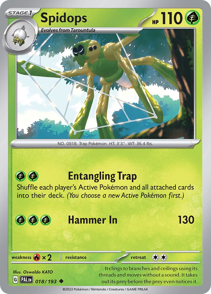 Spidops 018/193 — Paldea Evolved (English Pokémon TCG card)