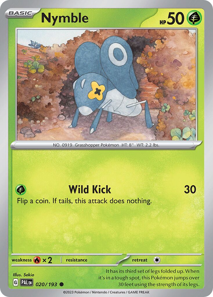 Nymble 020/193 — Paldea Evolved (English Pokémon TCG card)