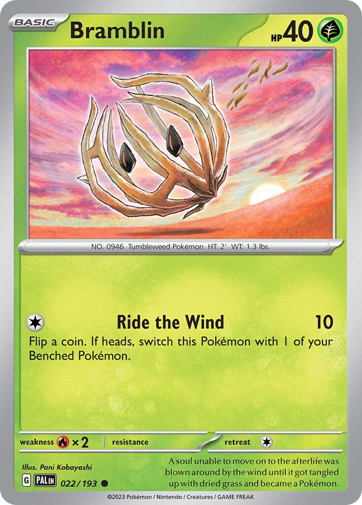 Bramblin 022/193 — Paldea Evolved (English Pokémon TCG card)