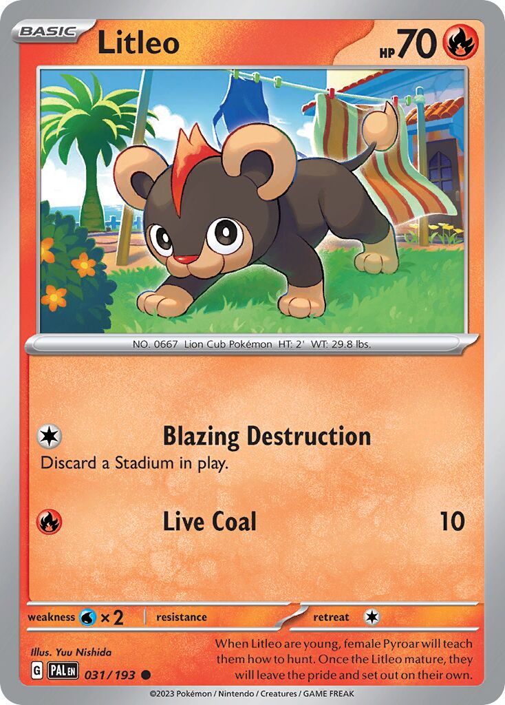 Litleo 031/193 — Paldea Evolved (English Pokémon TCG card)