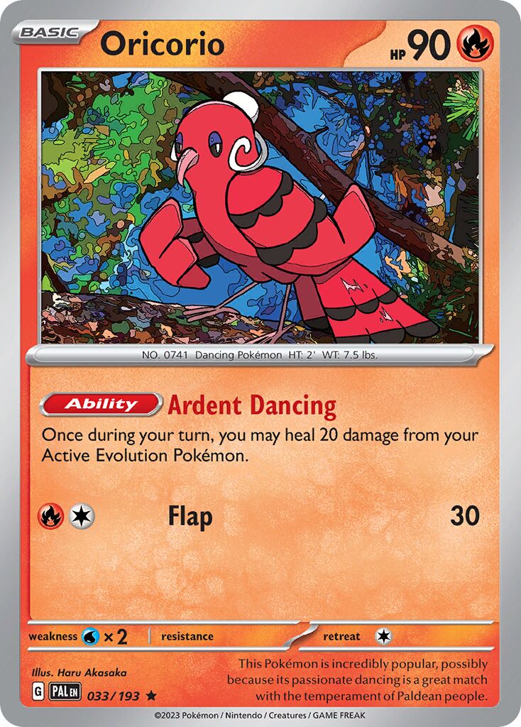 Oricorio 033/193 — Paldea Evolved (English Pokémon TCG card)
