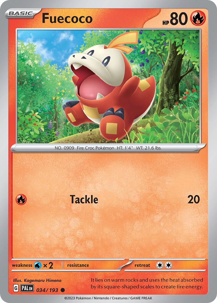 Fuecoco 034/193 — Paldea Evolved (English Pokémon TCG card)