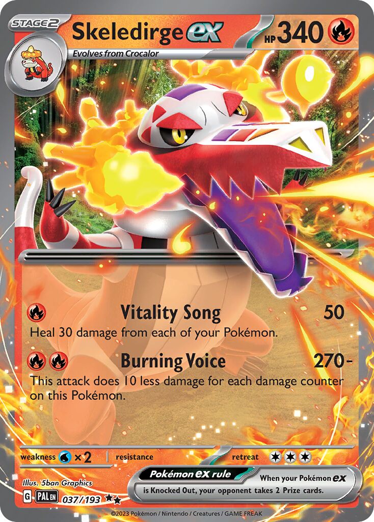 Skeledirge ex 037/193 — Paldea Evolved (English Pokémon TCG card)
