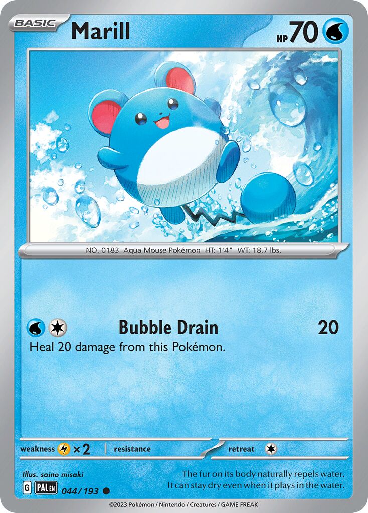 Marill 044/193 — Paldea Evolved (English Pokémon TCG card)