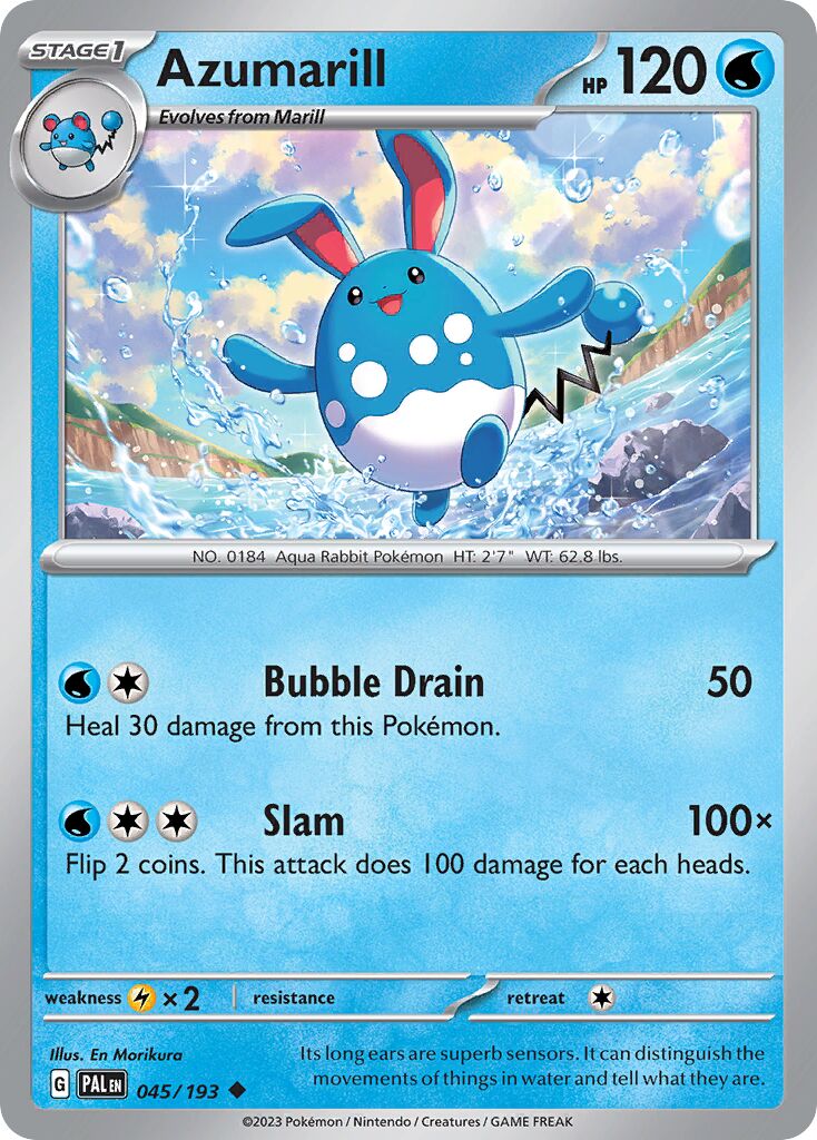 Azumarill 045/193 — Paldea Evolved (English Pokémon TCG card)