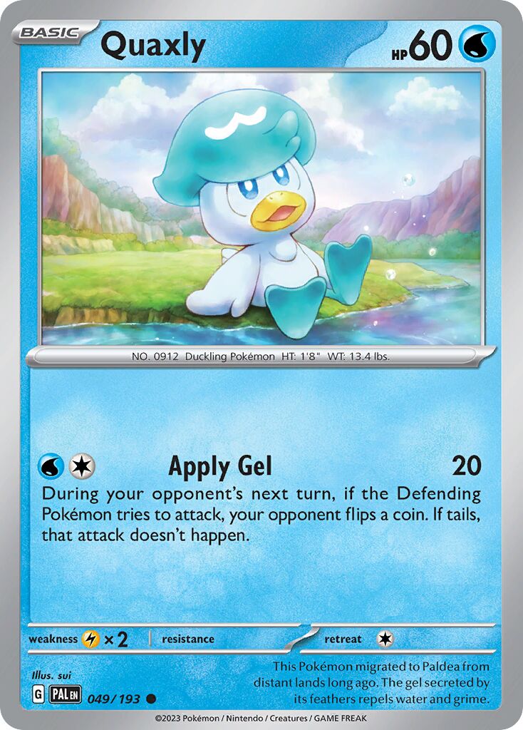 Quaxly 049/193 — Paldea Evolved (English Pokémon TCG card)