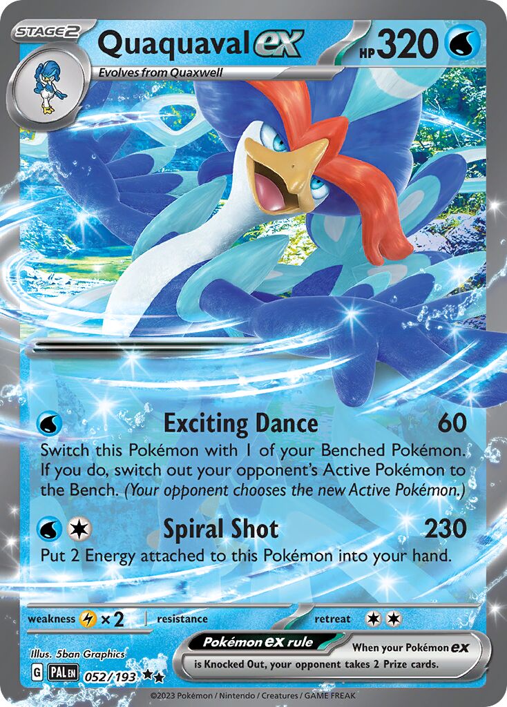 Quaquaval ex 052/193 — Paldea Evolved (English Pokémon TCG card)
