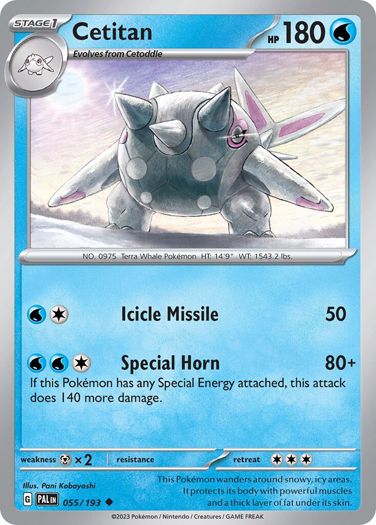 Cetitan 055/193 — Paldea Evolved (English Pokémon TCG card)