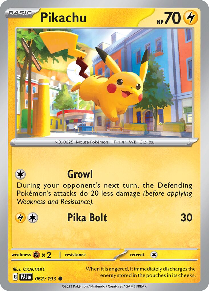 Pikachu 062/193 — Paldea Evolved (English Pokémon TCG card)