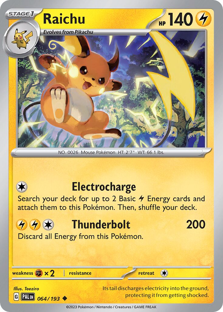 Raichu 064/193 — Paldea Evolved (English Pokémon TCG card)