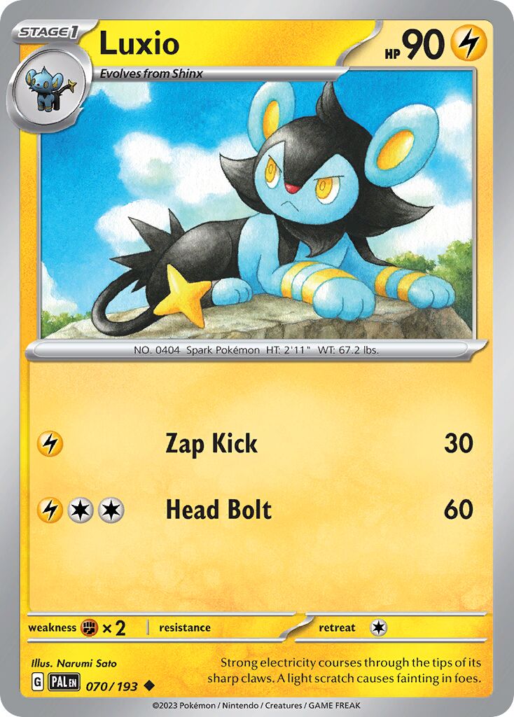 Luxio 070/193 — Paldea Evolved (English Pokémon TCG card)