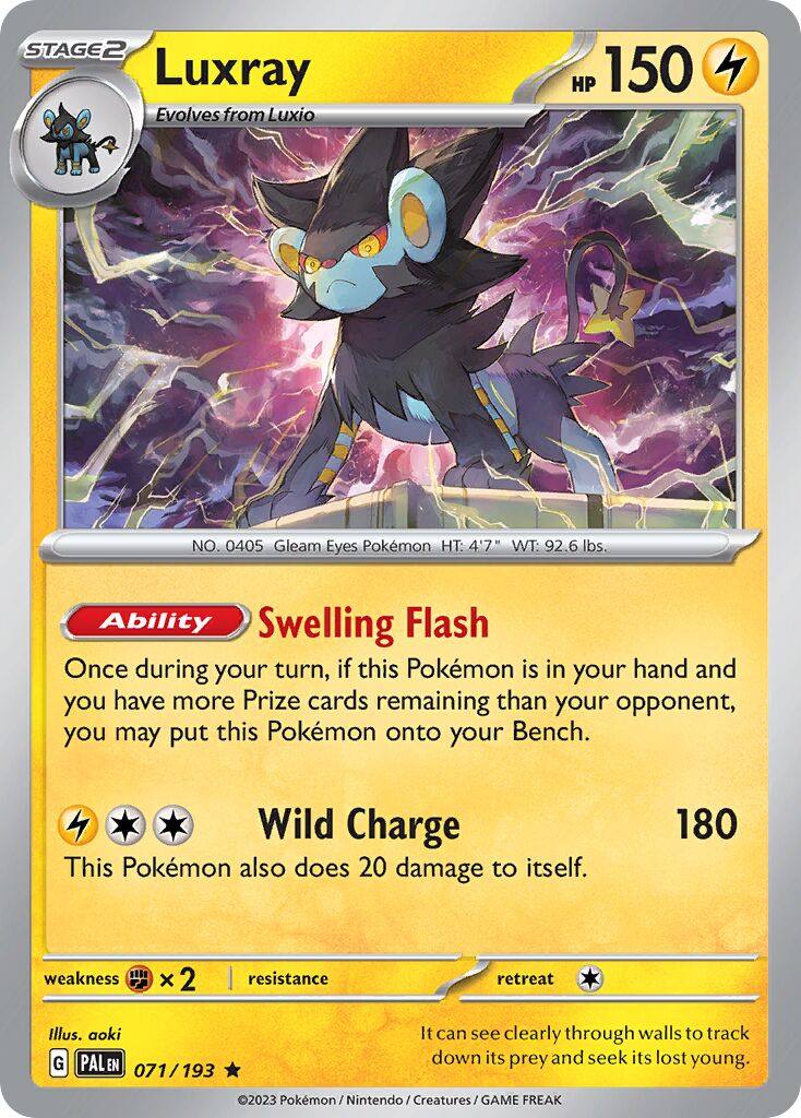 Luxray 071/193 — Paldea Evolved (English Pokémon TCG card)