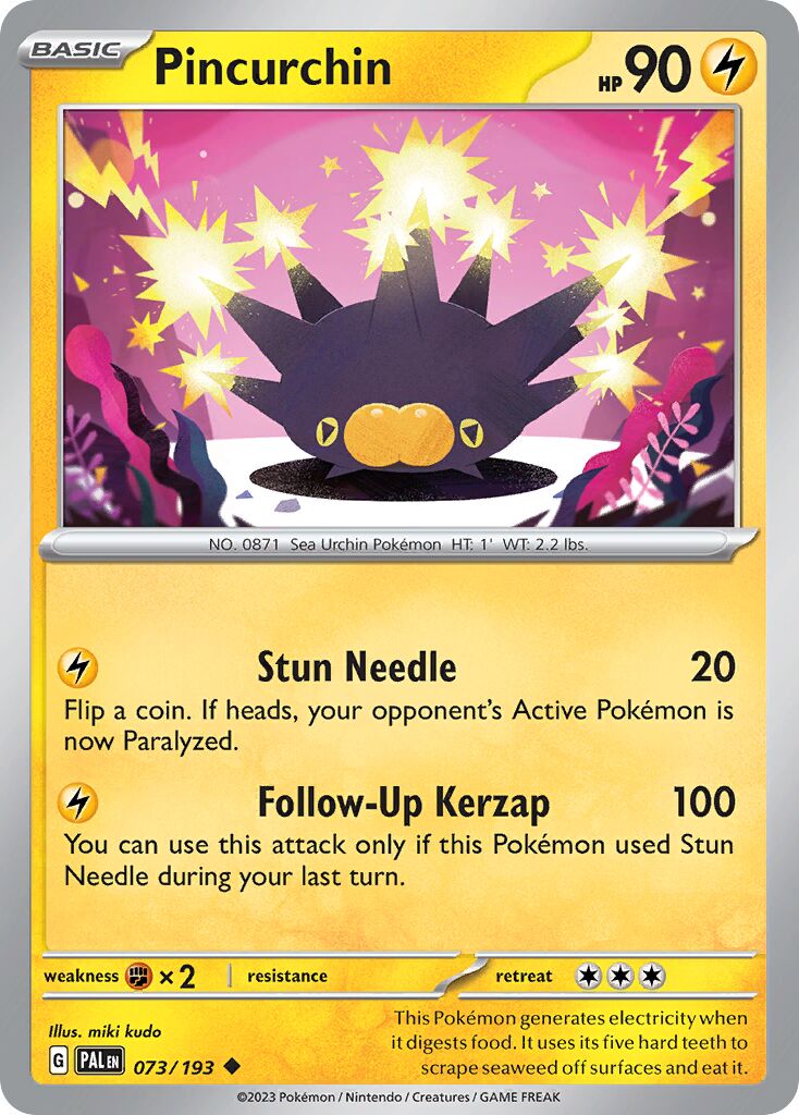 Pincurchin 073/193 — Paldea Evolved (English Pokémon TCG card)