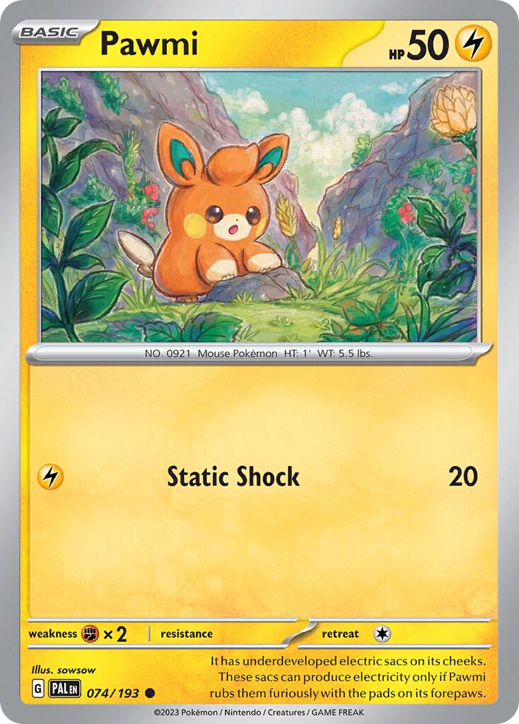 Pawmi 074/193 — Paldea Evolved (English Pokémon TCG card)